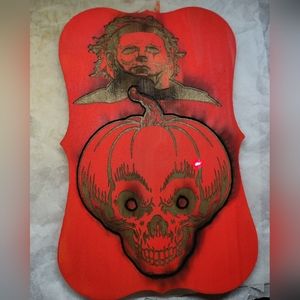 Micheal Myers pumpkin engraved